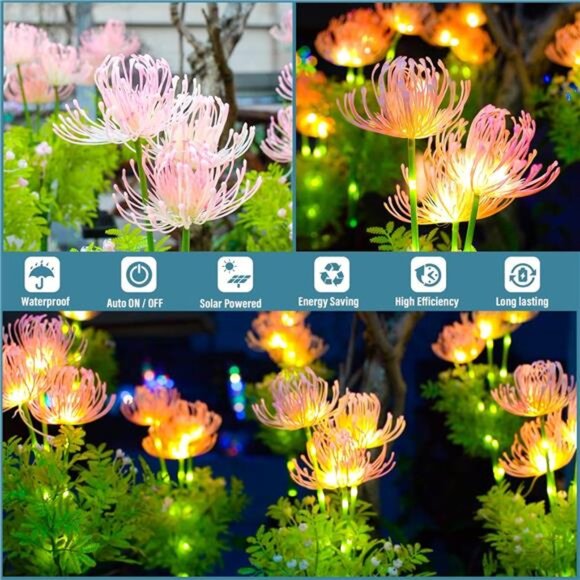 Solar Garden Lights, Solar Flowers Lights with Glowing Flowers & Stems - Picture 5 of 7
